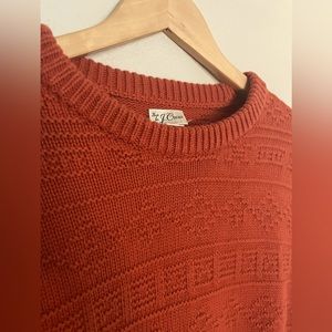 JCrew heavyweight fisherman's sweater in rust orange. Size M
